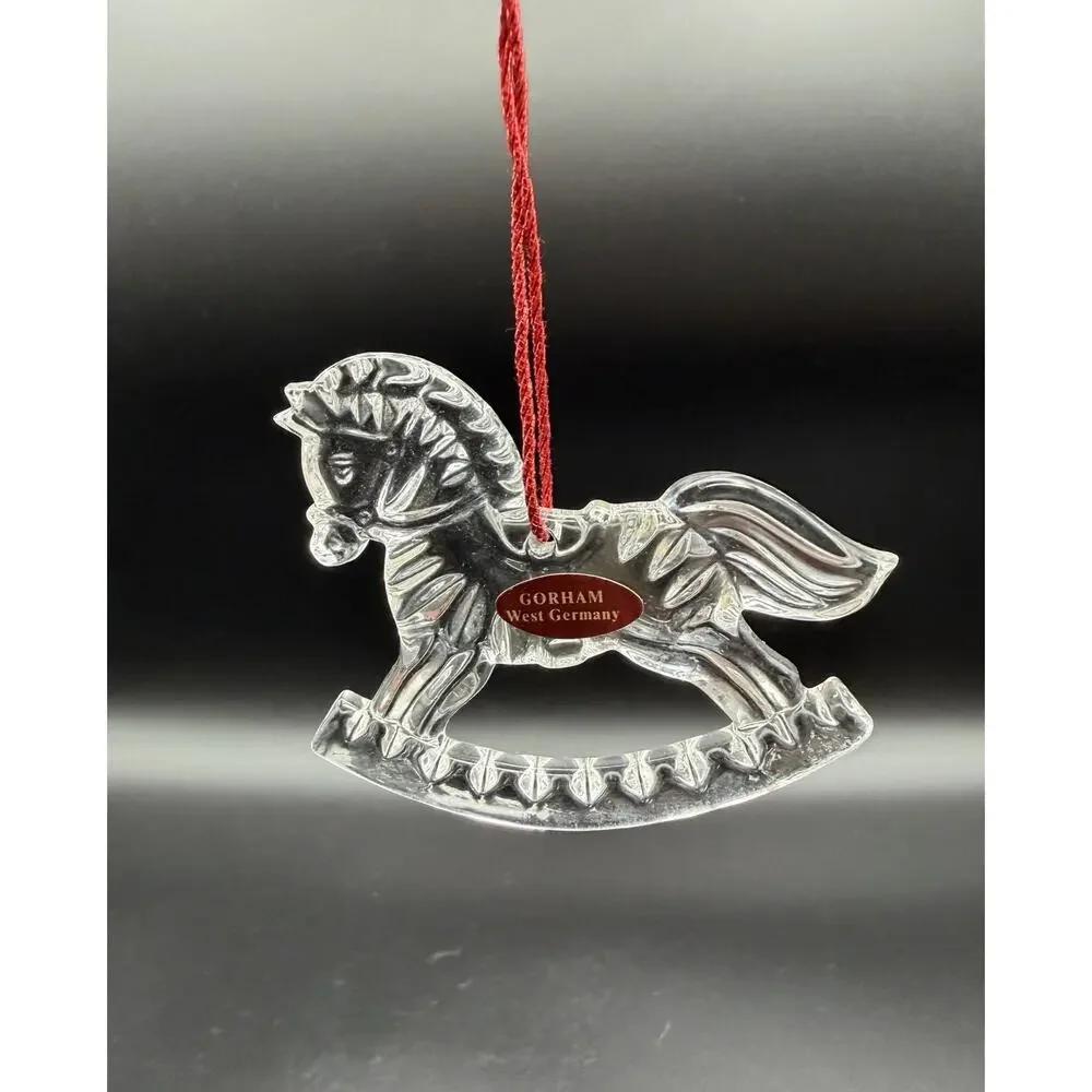 Gorham Crystal Christmas Ornaments Lot Of 6 Tree Angel Snowflake Snowman Germany